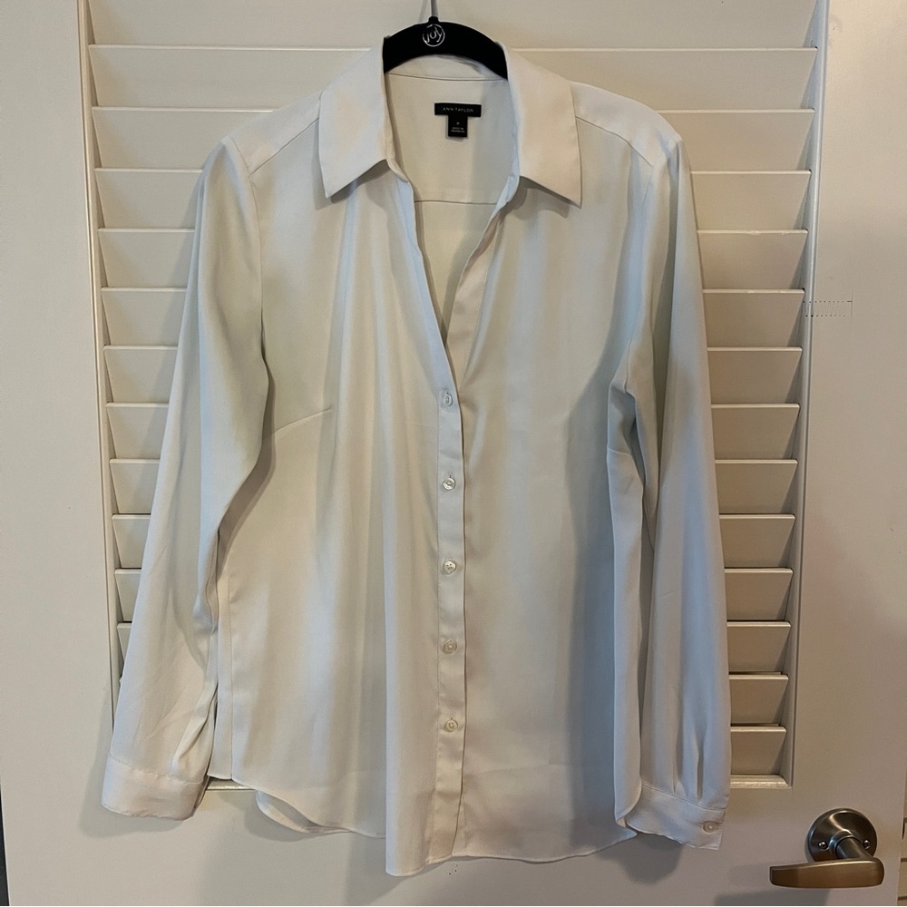 Ann Taylor Essential Shirt White Blouse